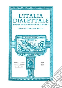 L'Italia dialettale. Rivista di dialettologia italiana (2023). Vol. 84 libro