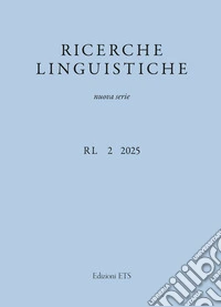 Ricerche linguistiche (2025). Vol. 2 libro
