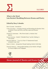 What is the word: late Beckett throbbing between drama and poetry (2025) libro