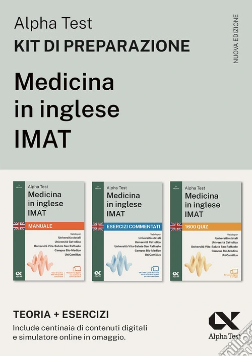 Alpha Test. Medicina in inglese IMAT 2026-2027. Kit di preparazione. Per test di ammissione universitari. Con piattaforma e simulatore online