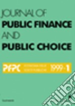 Journal of public finance and public choice. Economia delle scelte pubbliche 1999. Vol. 1 libro