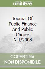 Journal Of Public Finance And Public Choice N.1/2008 libro