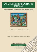 Accademie & biblioteche d'Italia (2018). Vol. 3-4 libro