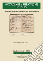 Accademie & biblioteche d'Italia. Semestrale di cultura delle biblioteche e delle istituzioni culturali (2022). Vol. 2 libro