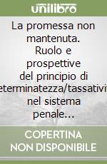 La promessa non mantenuta. Ruolo e prospettive del principio di determinatezza/tassatività nel sistema penale italiano libro