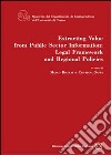 Extracting value from public sector information. Legal framework and regional policies libro