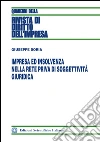 Impresa ed insolvenza nella rete priva di soggettività giuridica libro