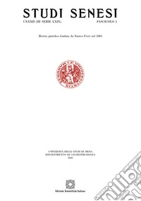 Studi senesi. Rivista giuridica (2020). Vol. 1 libro
