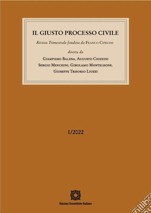Il giusto processo civile (2022). Vol. 1