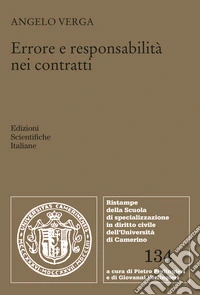 Errore e responsabilità nei contratti libro
