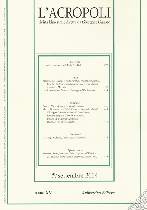 L'acropoli (2014). Vol. 5