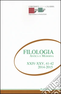 Filologia antica e moderna. Vol. 41-42