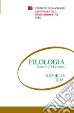 Filologia antica e moderna (2018). Vol. 45 libro