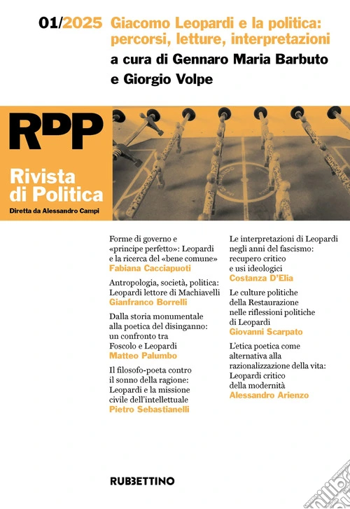 Rivista di politica (2025). Vol. 1: Giacomo Leopardi e la politica: percorsi, letture, interpretazioni