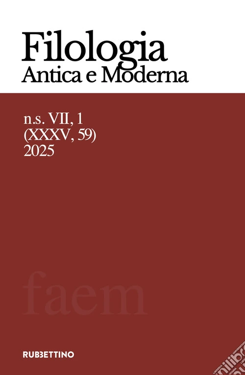 Filologia antica e moderna. Nuova serie (2025). Vol. 59
