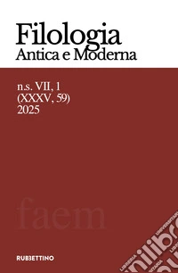 Filologia antica e moderna. Nuova serie (2025). Vol. 59 libro