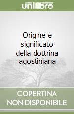 Origine e significato della dottrina agostiniana libro