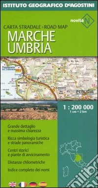 Marche e Umbria 1:200 000. Ediz. multilingue libro