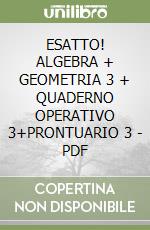 ESATTO! ALGEBRA + GEOMETRIA 3 + QUADERNO OPERATIVO 3+PRONTUARIO 3 - PDF libro