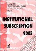 Advances in transportation studies. An international journal. Institutional subscription 2005 libro