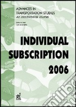 Advances in transportation studies. An international journal. Individual subscription (2006) libro