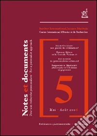 Notes et documents. Vol. 5 libro