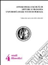 Annali della Facoltà di lettere e filosofia dell'Università degli Studi di Perugia. 4ª sezione di studi filosofici. Nuova serie (2003-2005). Vol. 40 libro