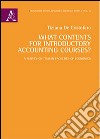 What contents for introductory accounting courses? A survey on italian faculties of economics libro di De Cristofaro Tiziana