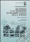 Archimede e la tradizione di pensiero italica della scienza. Studi e traduzioni libro di Boscarino Giuseppe