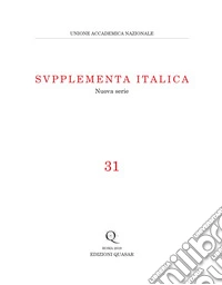 Supplementa Italica. Nuova serie (2019). Vol. 31 libro