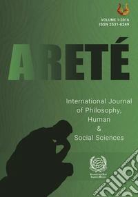 Areté. International journal of philosophy, human & social sciences (2016). Nuova ediz.. Vol. 1 libro