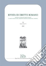 Rivista di diritto romano. Nuova serie (2020). Vol. 20 libro