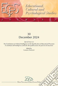 Journal of educational, cultural and psychological studies (ECPS journal) (2024). Ediz. bilingue. Vol. 30: The contribution of artificial intelligence to the qualification of educational processes-Il contributo dell'intelligenza artificiale alla qua libro