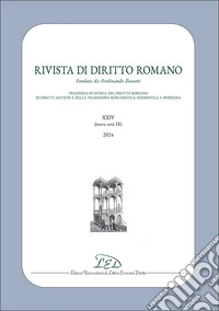 Rivista di diritto romano. Nuova serie (2024). Vol. 24 libro