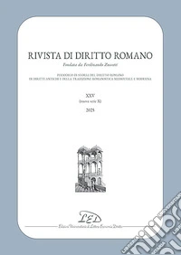 Rivista di diritto romano. Nuova serie (2025). Vol. 25 libro