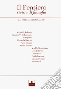 Il pensiero. Rivista di filosofia (1992). Vol. 32/1-2 libro