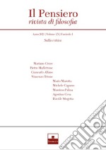 Il pensiero. Rivista di filosofia (2021). Vol. 60/1: Sulla critica libro