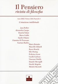 Il pensiero. Rivista di filosofia (2022). Vol. 61: L' intuizione intellettuale libro