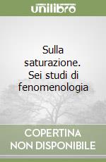 Sulla saturazione. Sei studi di fenomenologia libro