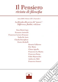 Il pensiero. Rivista di filosofia (2026). Vol. 1: La filosofia alla prova del «genere». Differenza, fluidità, relazione