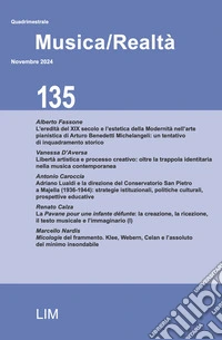 Musica/realtà (2024). Vol. 135 libro