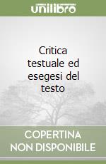 Critica testuale ed esegesi del testo libro