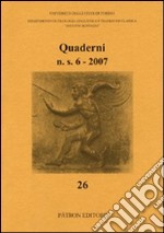 Quaderni del Dipartimento di filologia linguistica e tradizione classica (2007) libro