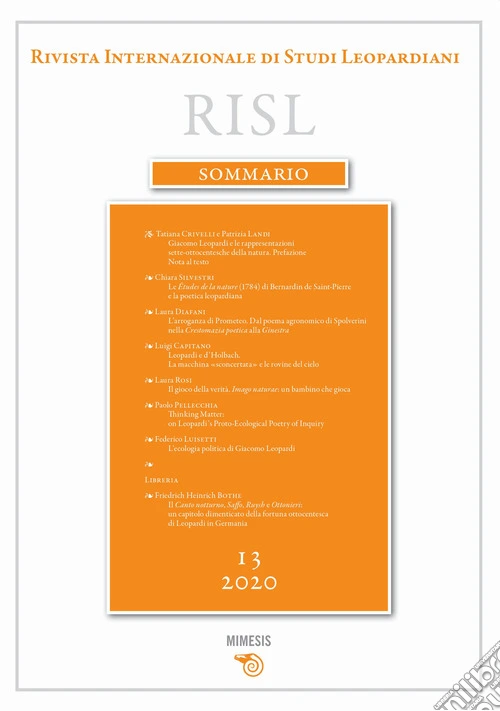 Rivista internazionale di studi leopardiani (2020). Vol. 13