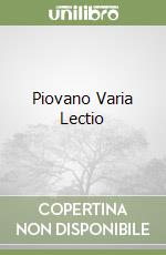 Piovano Varia Lectio libro