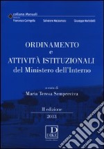 Ordinamento e attività istituzionali del ministero dell'interno libro