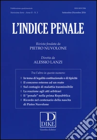 L'indice penale (2016). Vol. 3