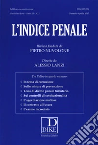 L'indice penale (2017). Vol. 1 libro