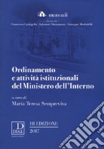 Ordinamento e attività istituzionali del Ministero dell'interno libro