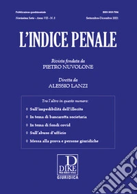 L'indice penale (2021). Vol. 3 libro